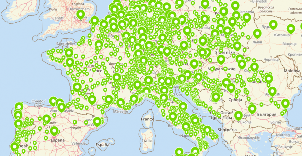 Rotas do Flixbus na Europa. (Fonte: Comparabus.com)