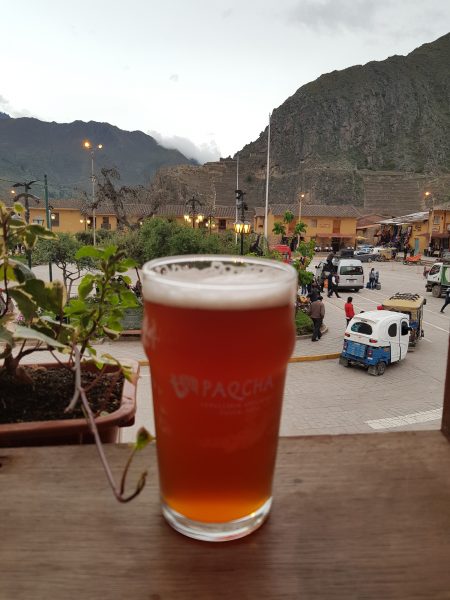 Vista da cervejaria Porfi's em Ollantaytambo